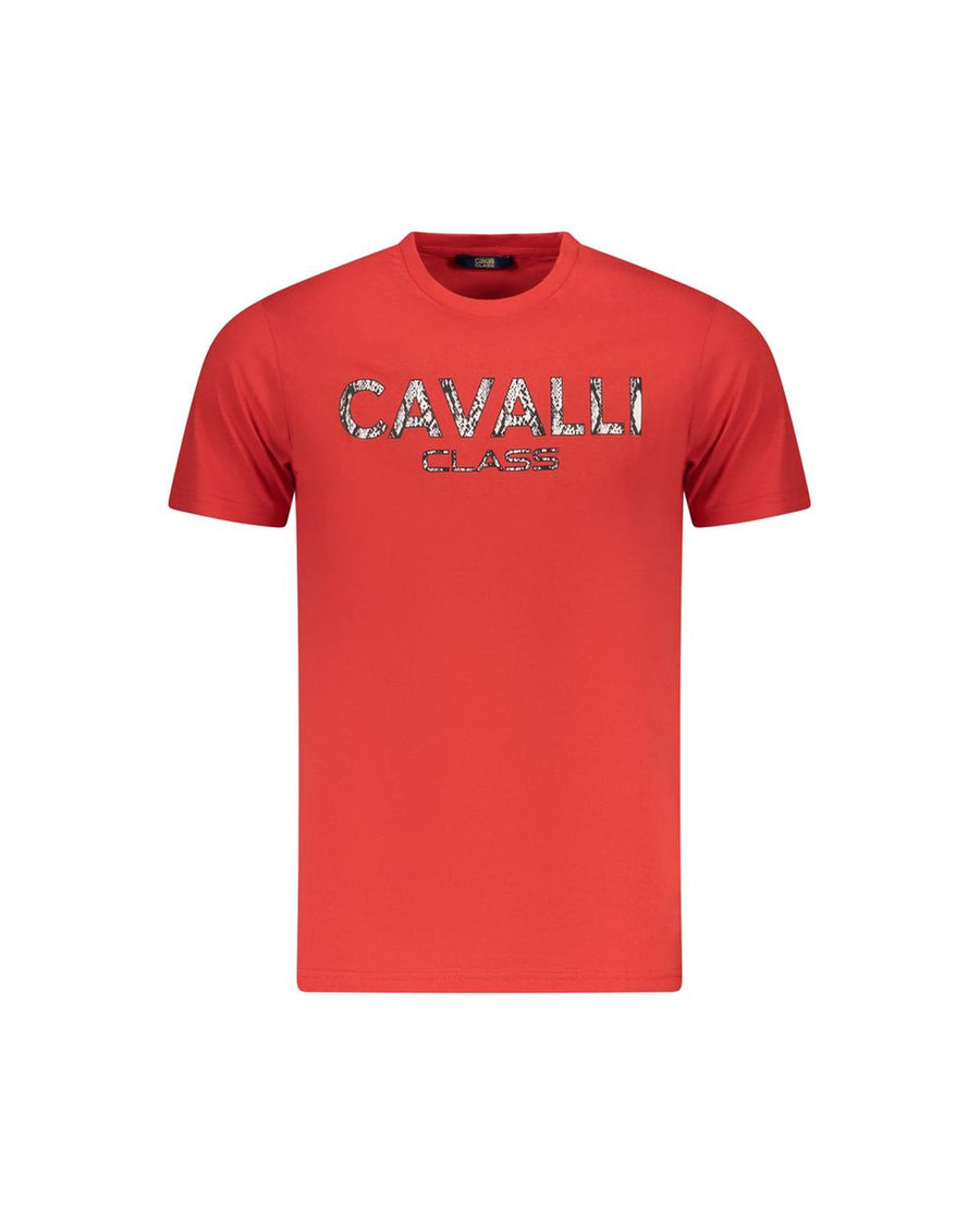 Cavalli Class Men's Red Cotton  T-Shirt - 2XL