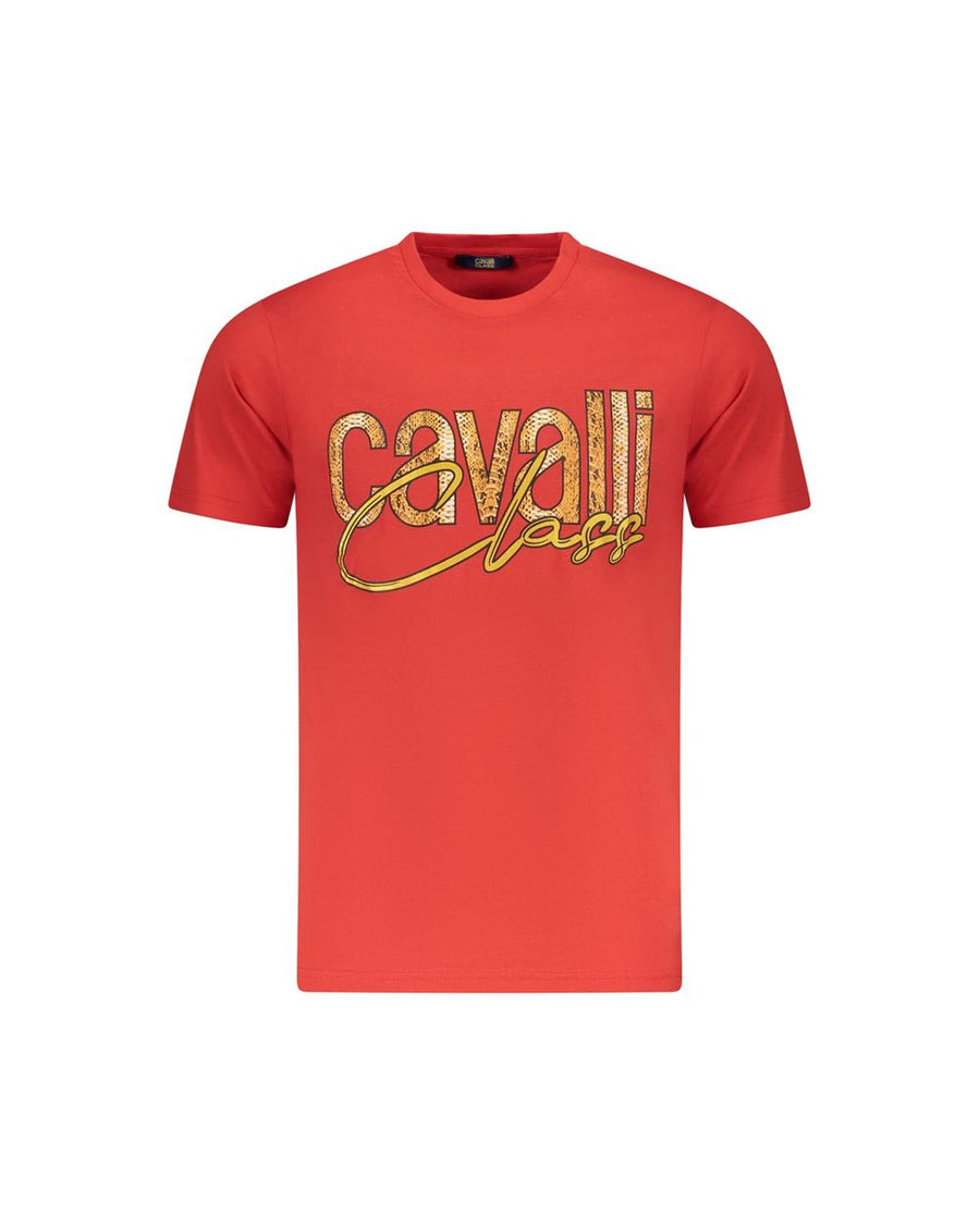 Cavalli Class Men's Red Cotton  T-Shirt - 2XL