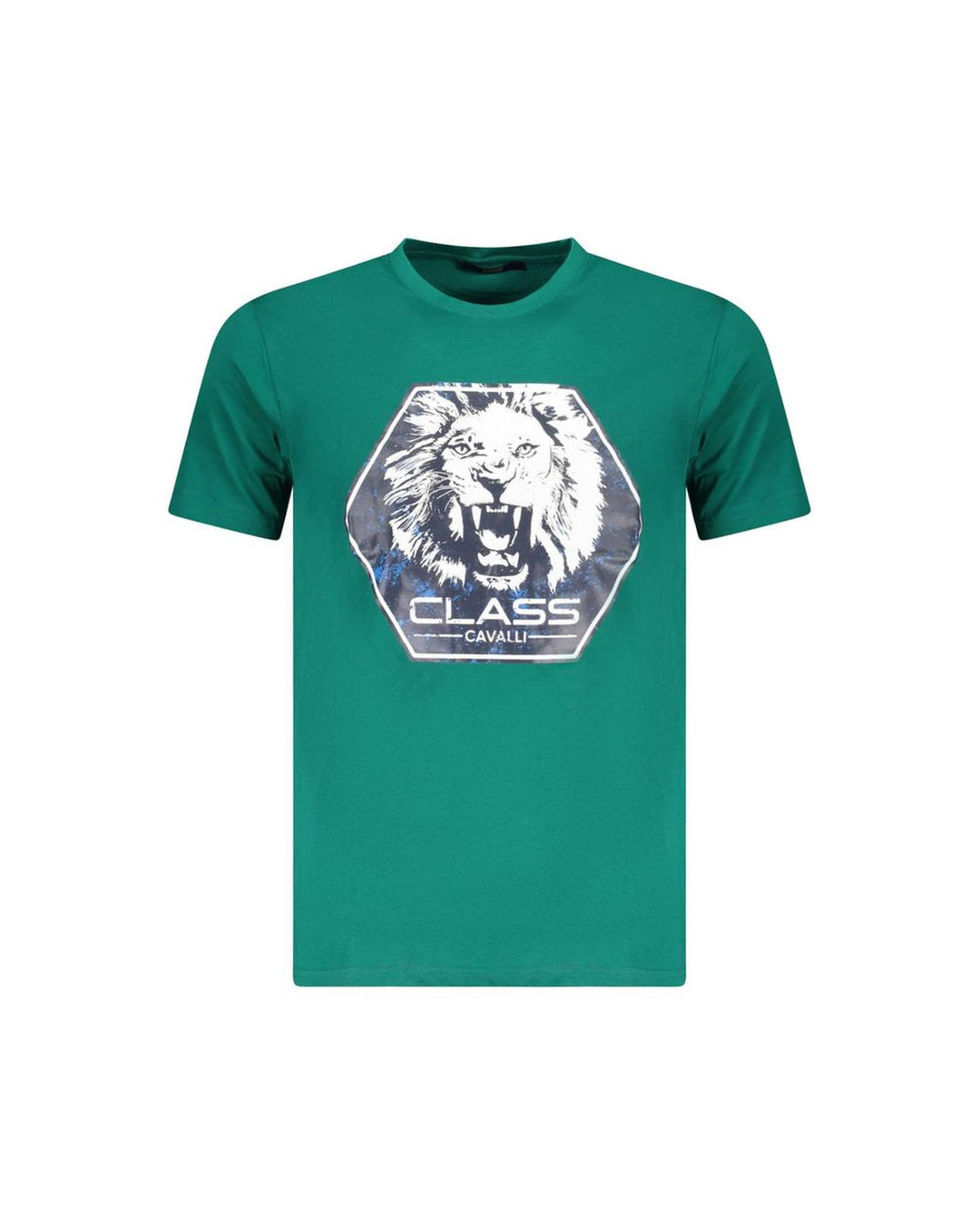 Cavalli Class Men's Green Cotton T-Shirt - 2XL