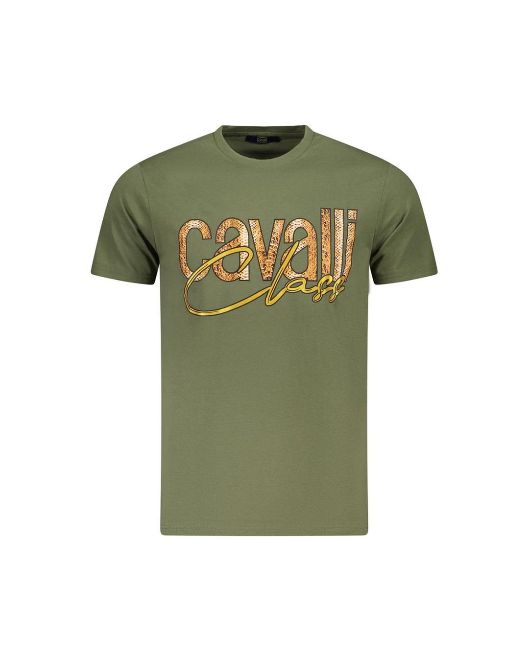 Cavalli Class Men's Green Cotton  T-Shirt - XL