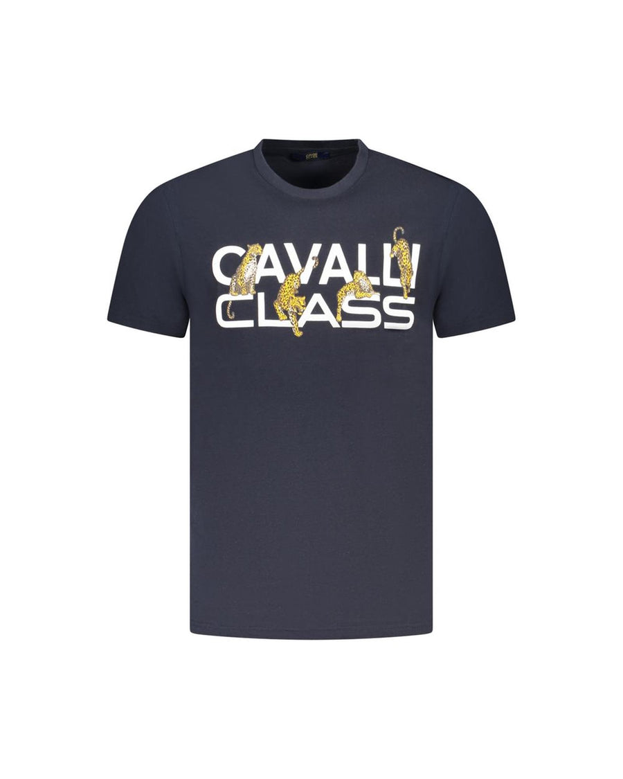 Cavalli Class Men's Blue Cotton T-Shirt - L