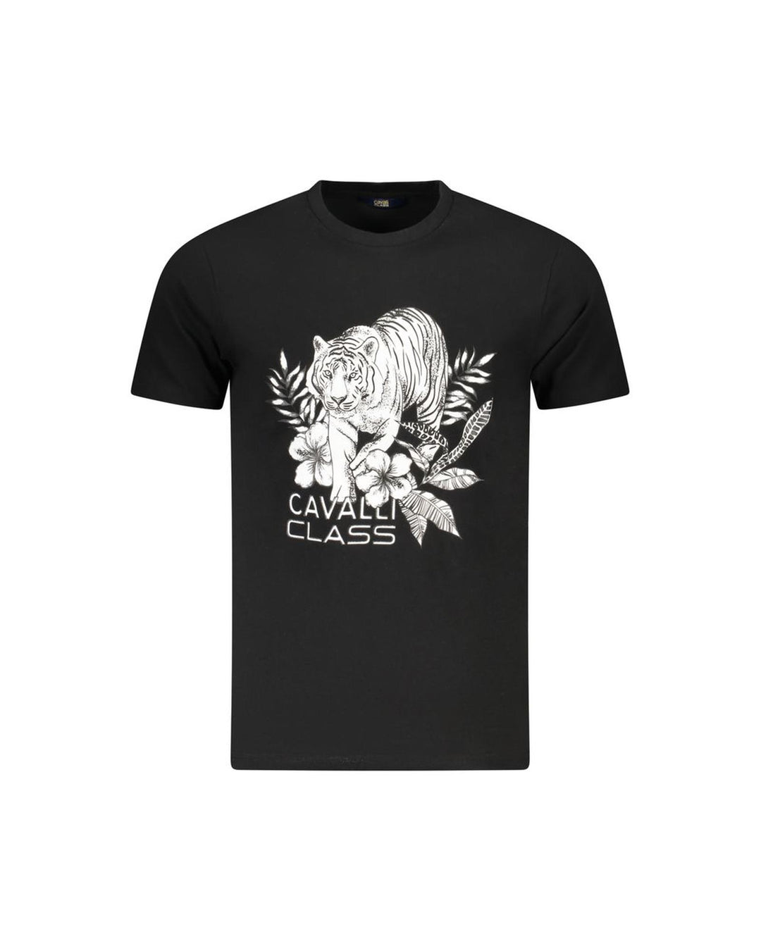 Cavalli Class Men's Black Cotton  T-Shirt - XL