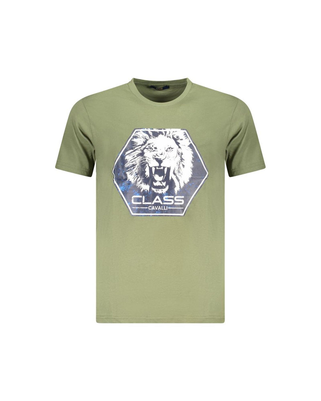 Cavalli Class Men's Green Cotton  T-Shirt - L