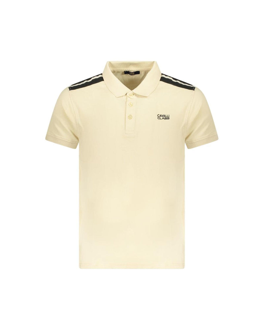 Cavalli Class Men's Beige Cotton Polo Shirt - 2XL