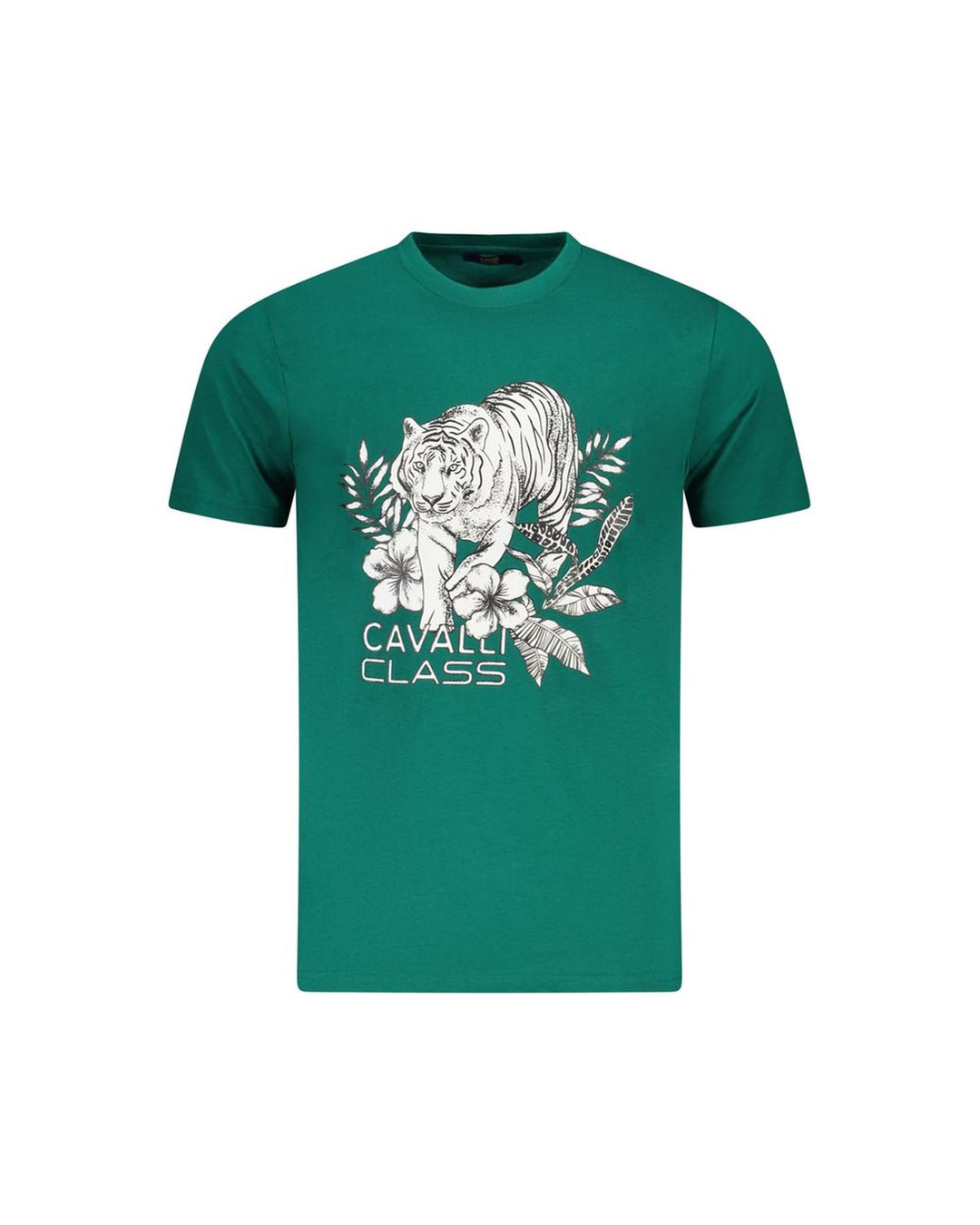 Cavalli Class Men's Green Cotton  T-Shirt - L