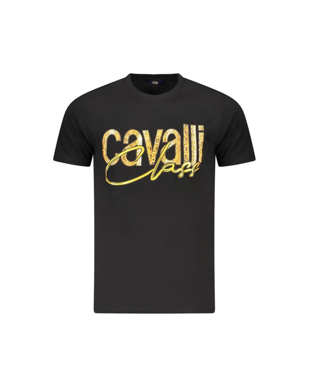 Cavalli Class Men's Black Cotton  T-Shirt - L