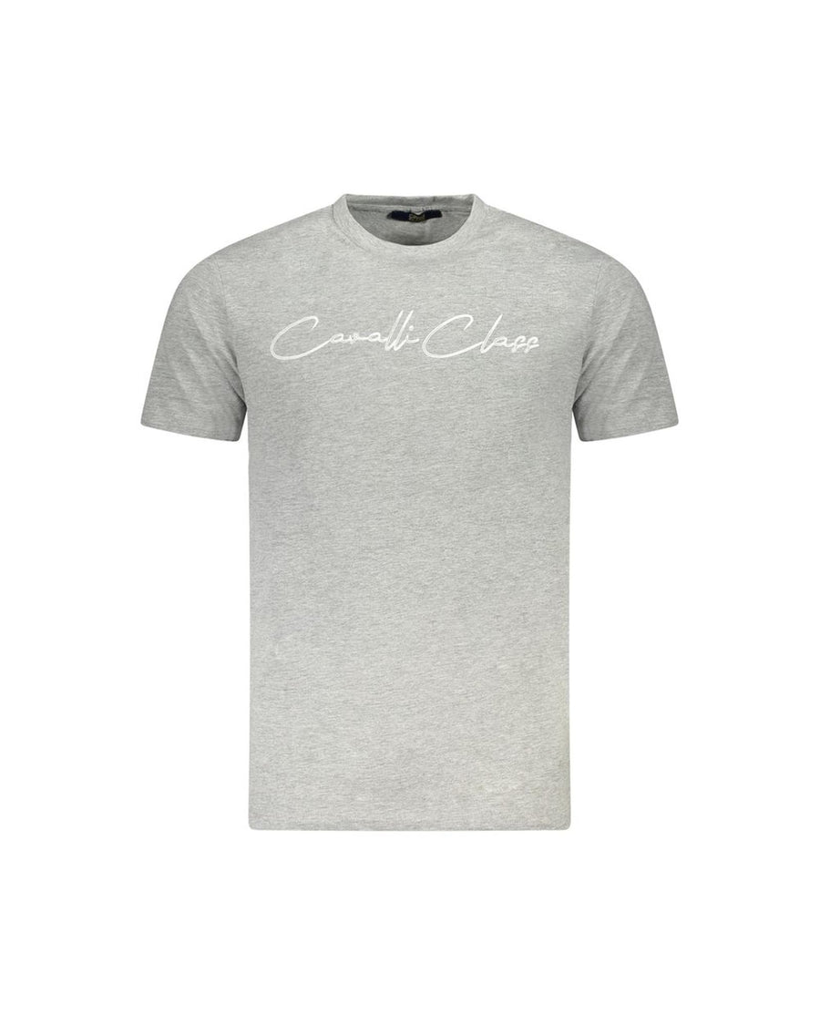 Cavalli Class Men's Gray Cotton T-Shirt - M