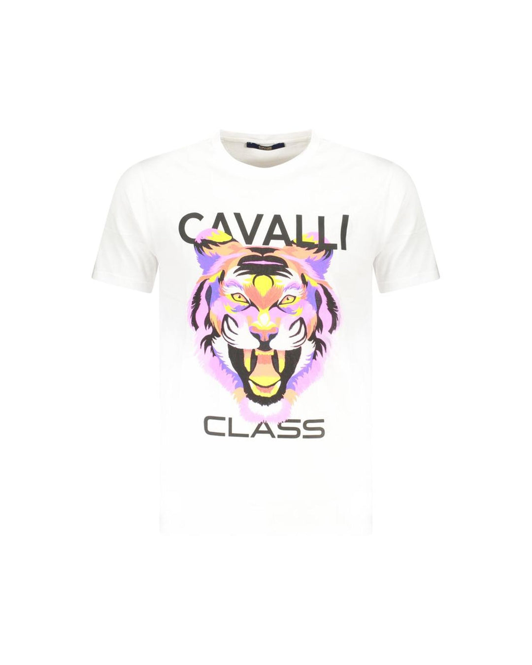 Cavalli Class Men's White Cotton  T-Shirt - L