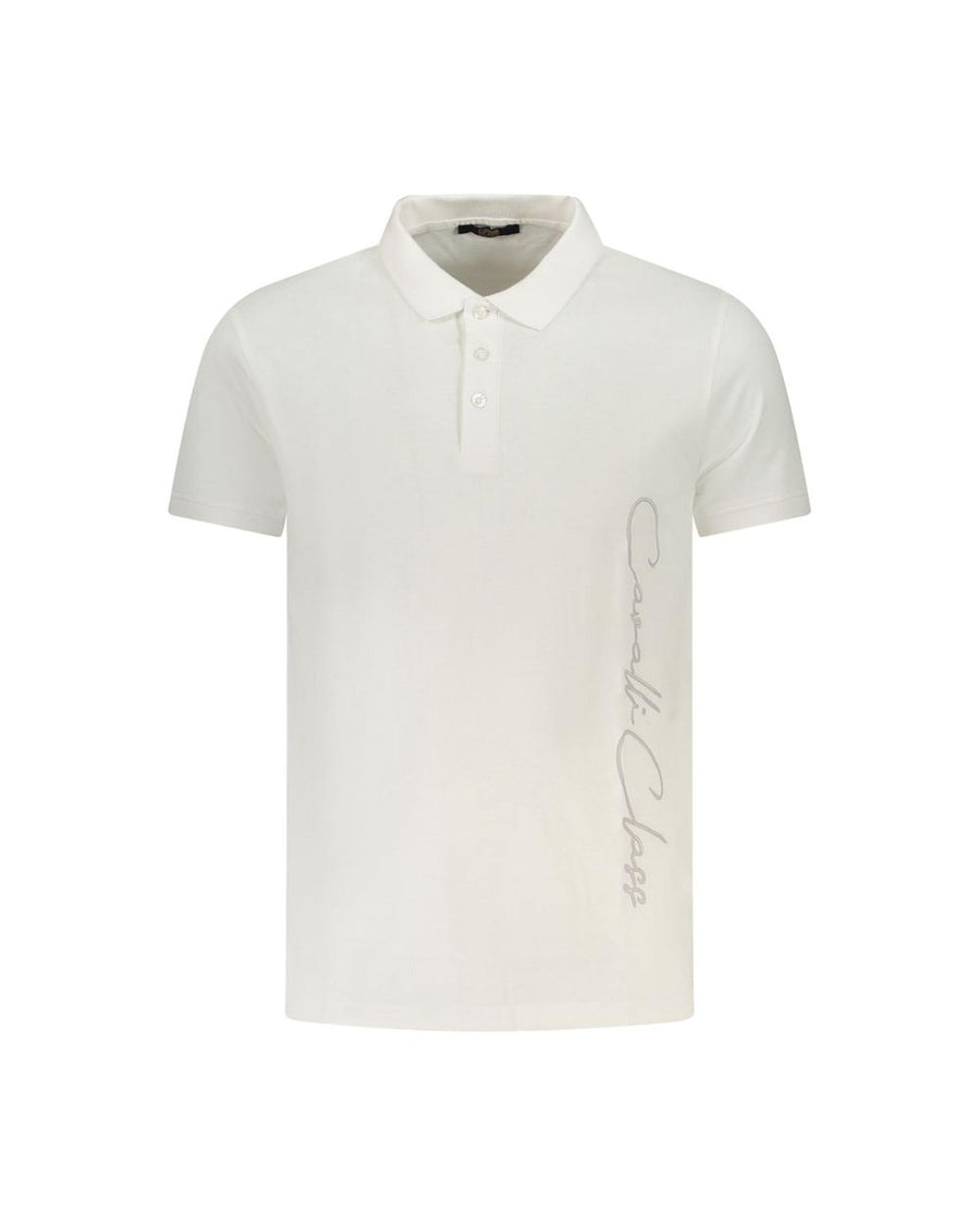 Cavalli Class Men's White Cotton Polo Shirt - 2XL