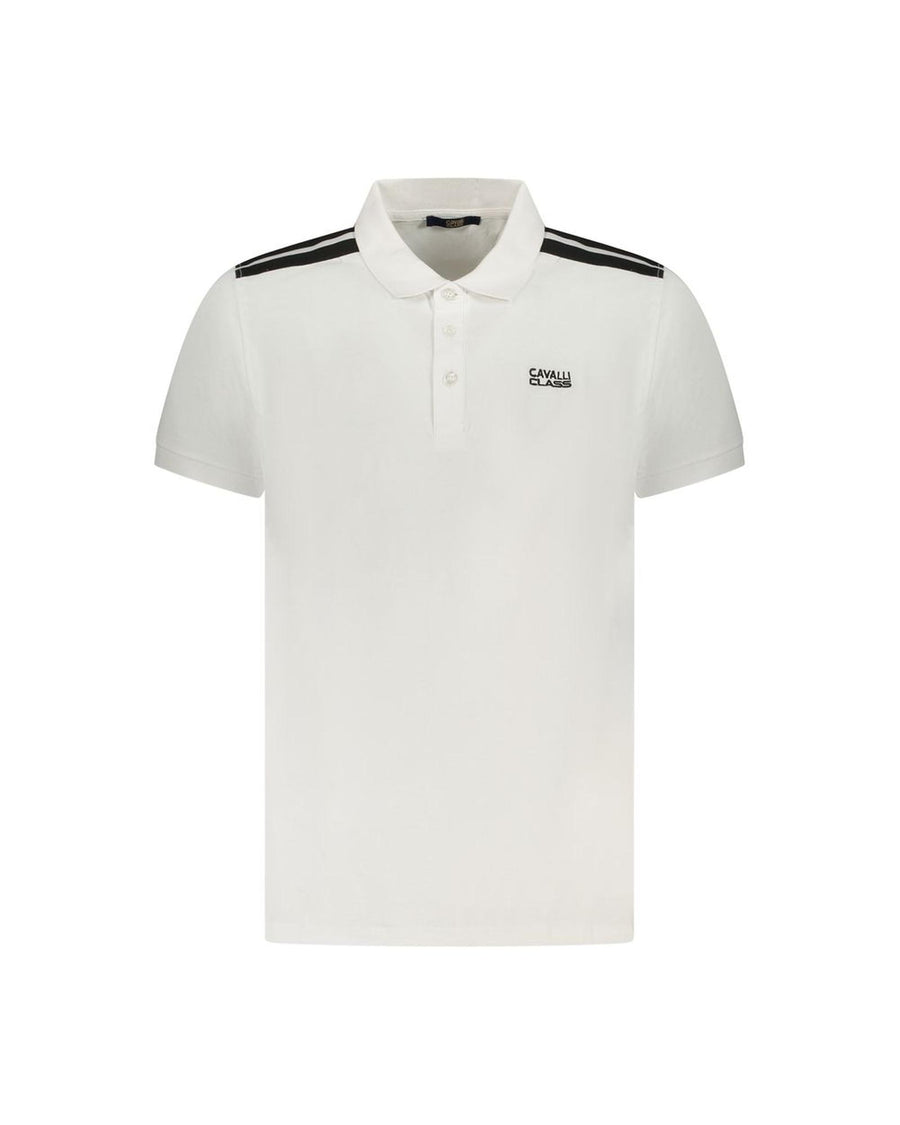 Cavalli Class Men's White Cotton Polo Shirt - 2XL