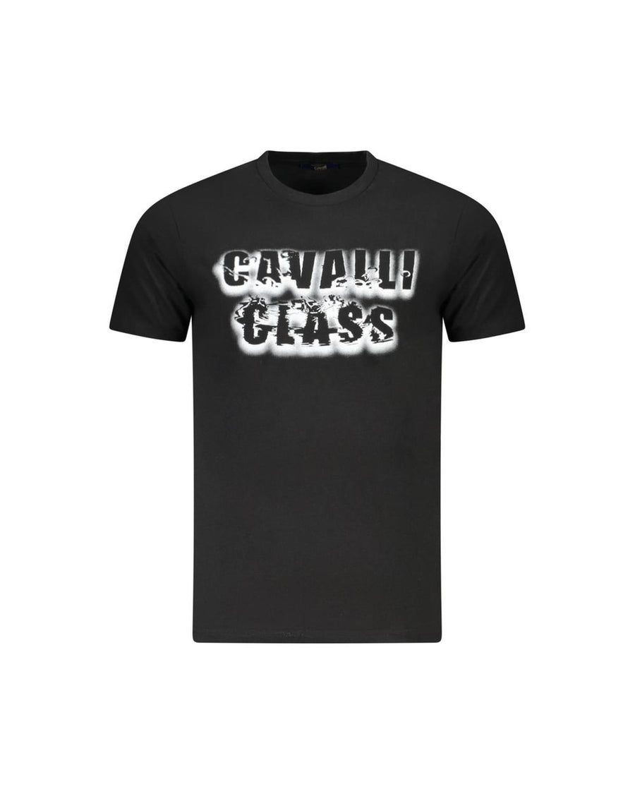 Cavalli Class Men's Black Cotton  T-Shirt - XL