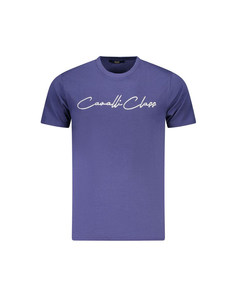Cavalli Class Men's Blue Cotton  T-Shirt - 2XL