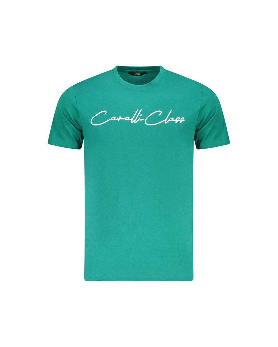 Cavalli Class Men's Green Cotton  T-Shirt - M