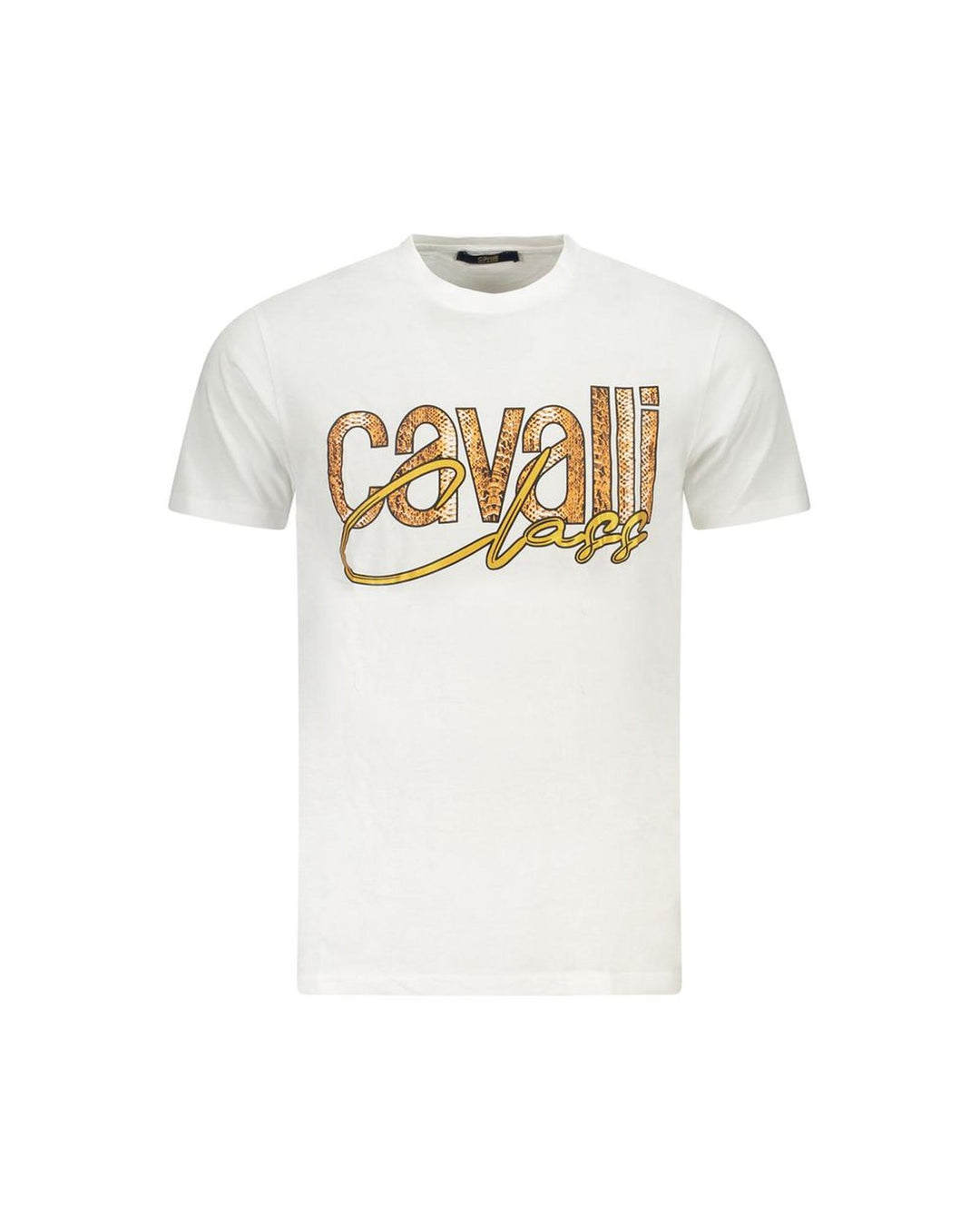 Cavalli Class Men's White Cotton  T-Shirt - 2XL