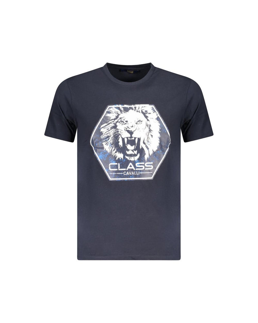 Cavalli Class Men's Blue Cotton T-Shirt - XL