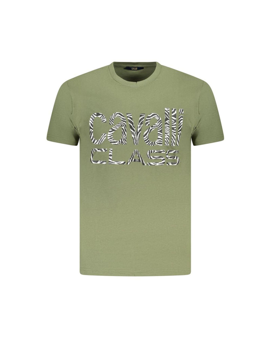 Cavalli Class Men's Green Cotton  T-Shirt - M