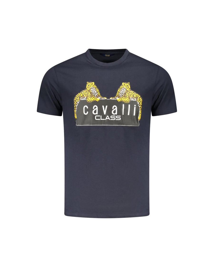 Cavalli Class Men's Blue Cotton T-Shirt - XL