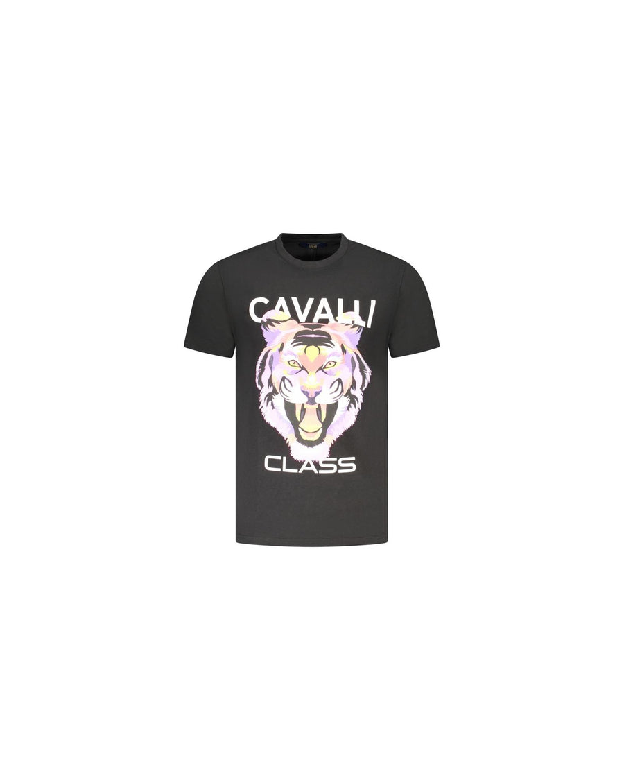 Cavalli Class Men's Black Cotton T-Shirt - L