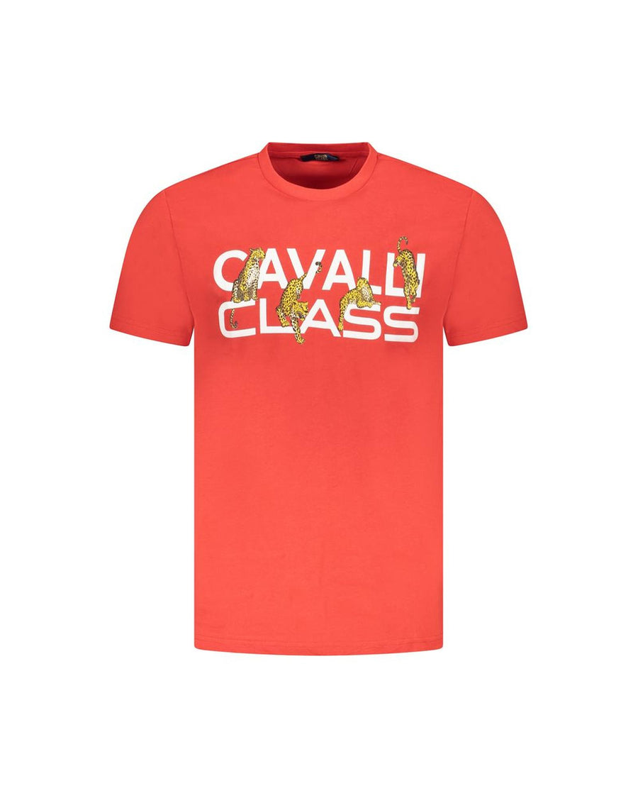 Cavalli Class Men's Red Cotton  T-Shirt - 2XL