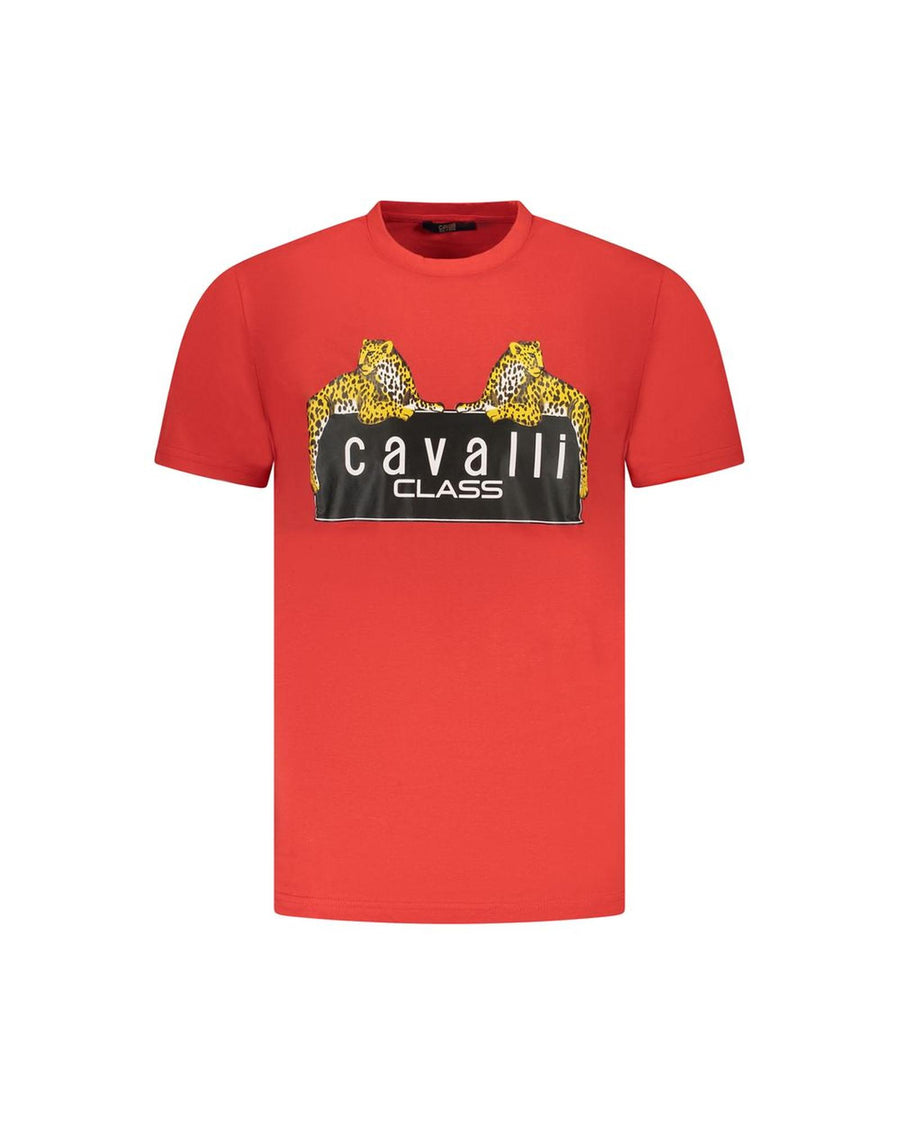 Cavalli Class Men's Red Cotton T-Shirt - M