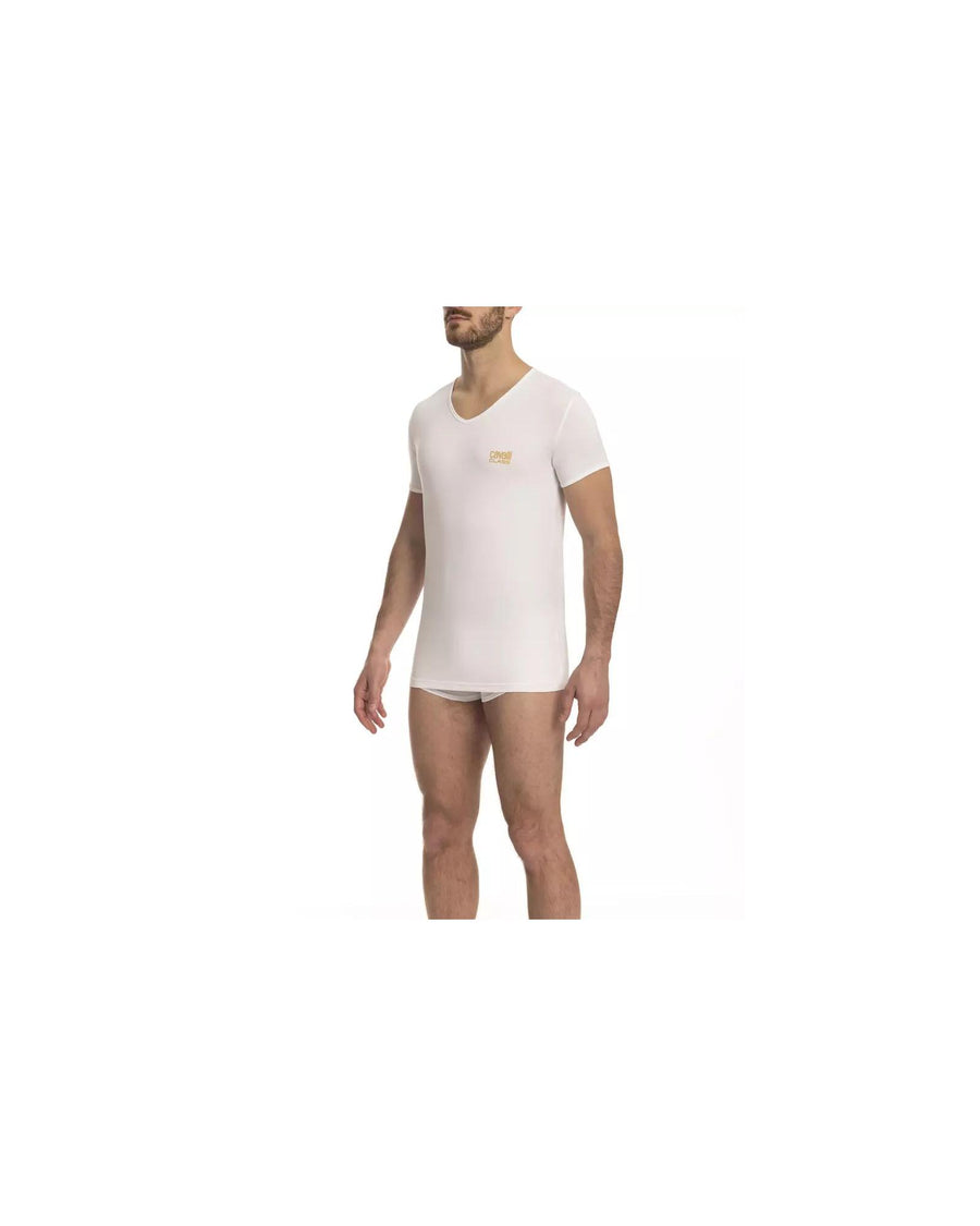 Cavalli Class Men's White Cotton T-Shirt - 2XL