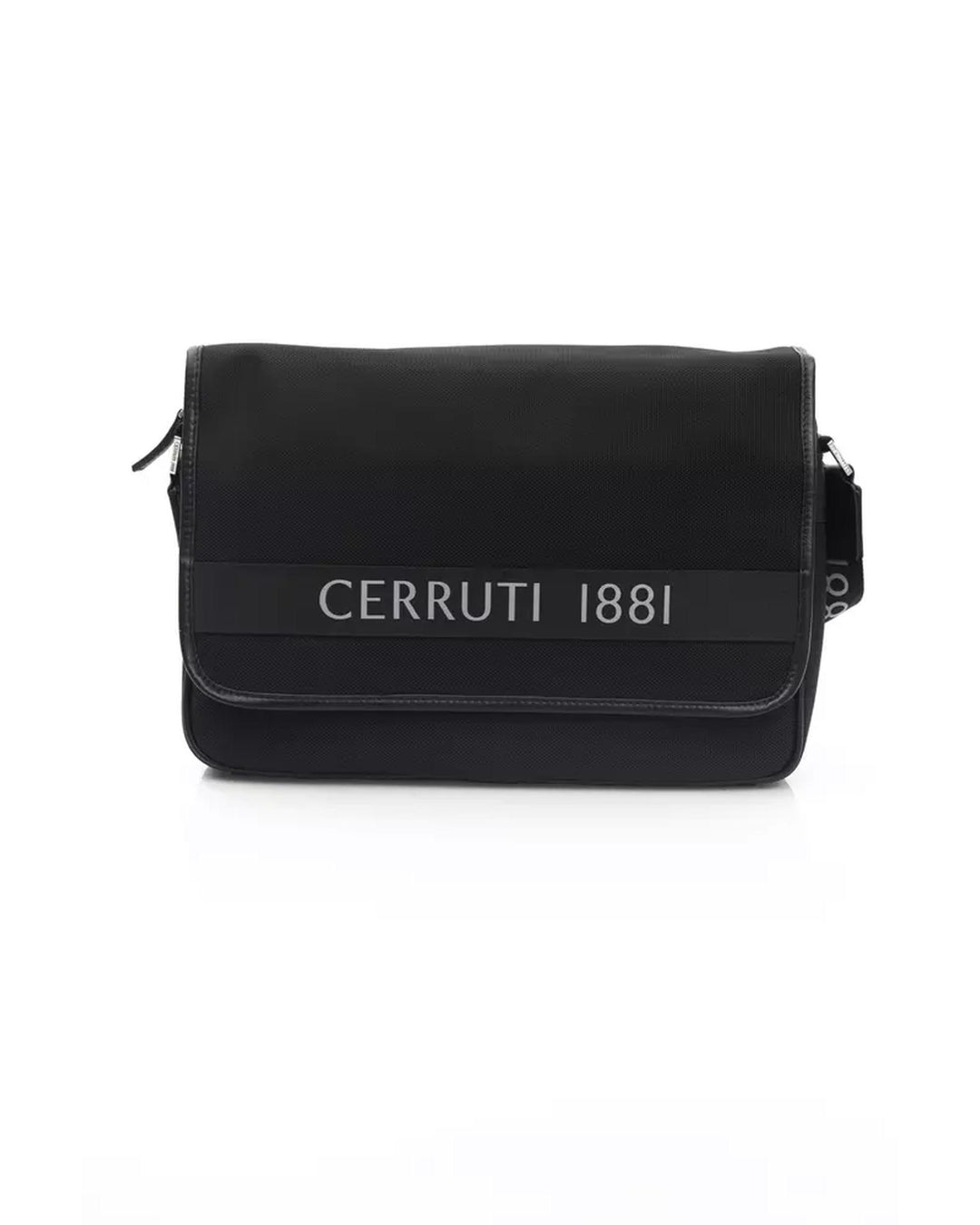 Cerruti 1881 Men's Elegant Black Crossbody Logo Bag - One Size