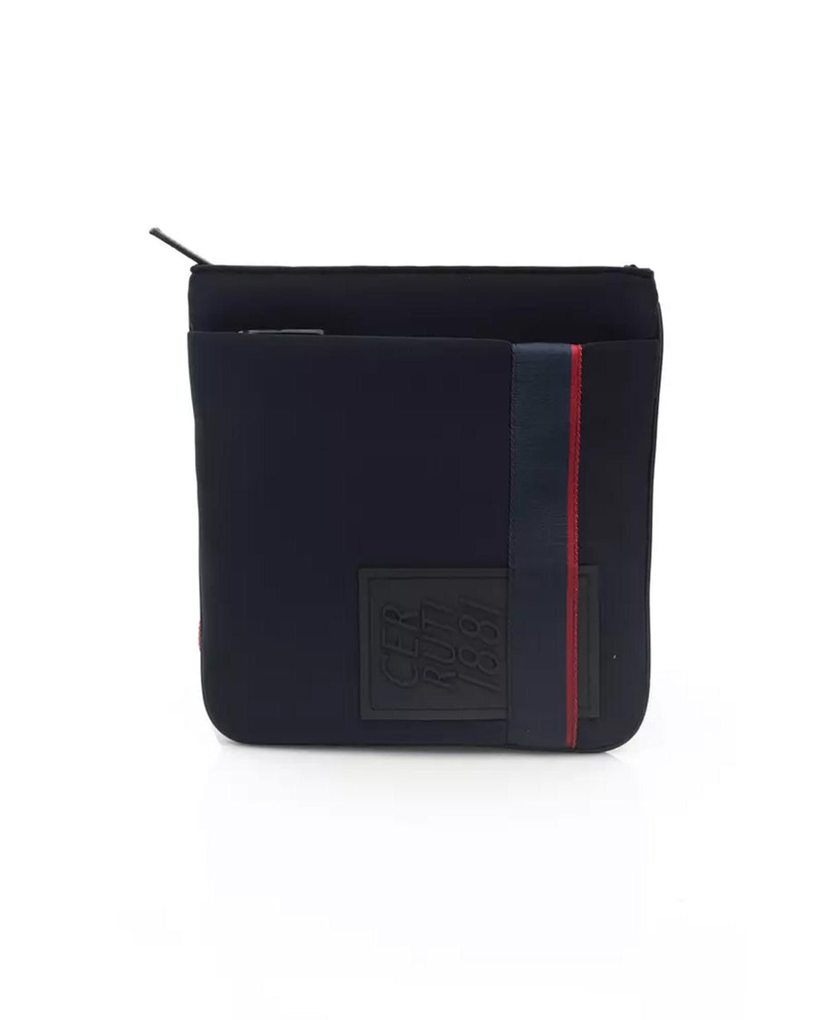 Cerruti 1881 Men's Sleek Blue Messenger Bag with Logo Detail - One Size