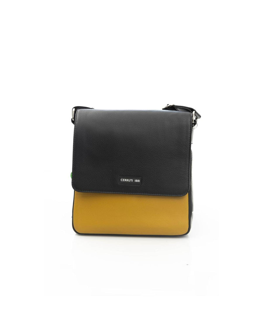 Cerruti 1881 Men's Elegant Yellow Leather Crossbody Bag - One Size