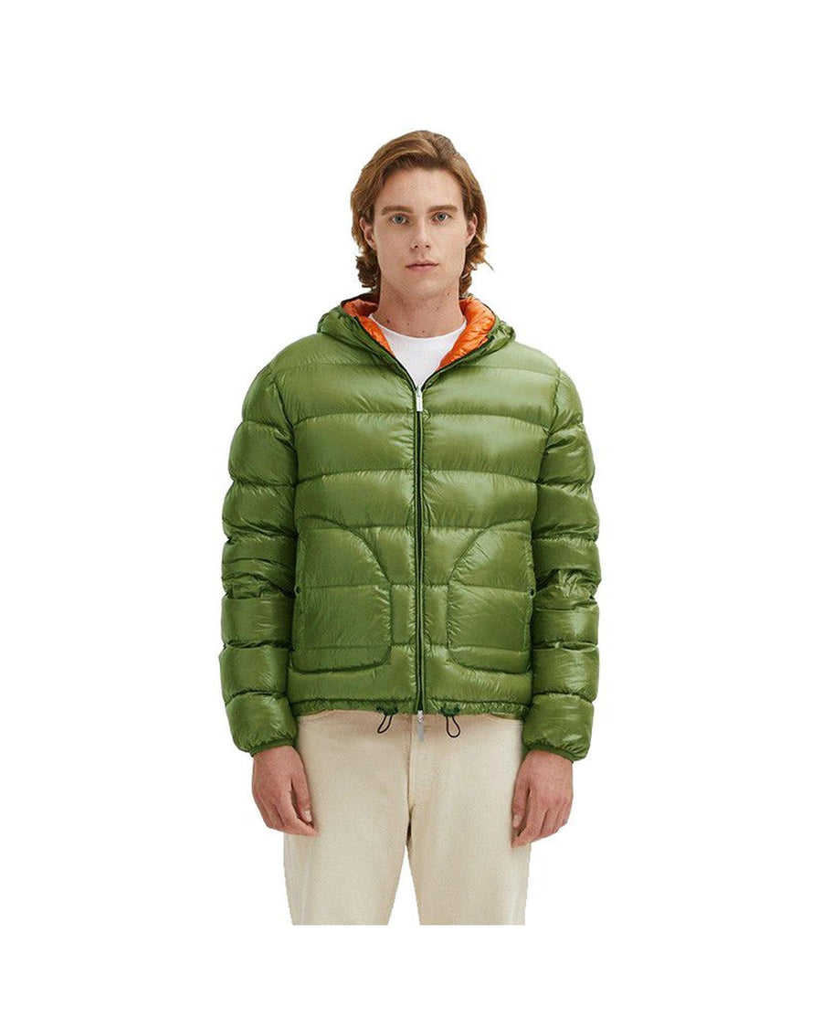 Reversible Hooded Down Jacket with Zip Closure XL Men
