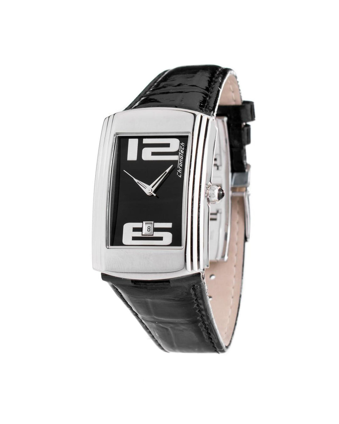 Chronotech Unisex's Black Leather Watch - One Size