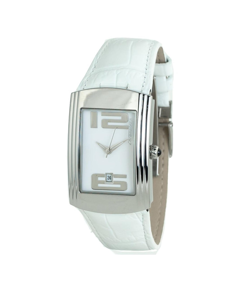 Chronotech Unisex's White Leather Watch - One Size