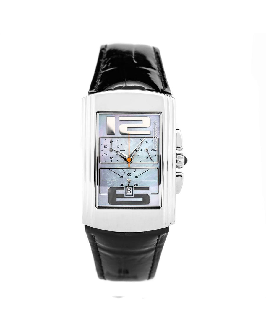 Chronotech Unisex's Black Leather Watch - One Size