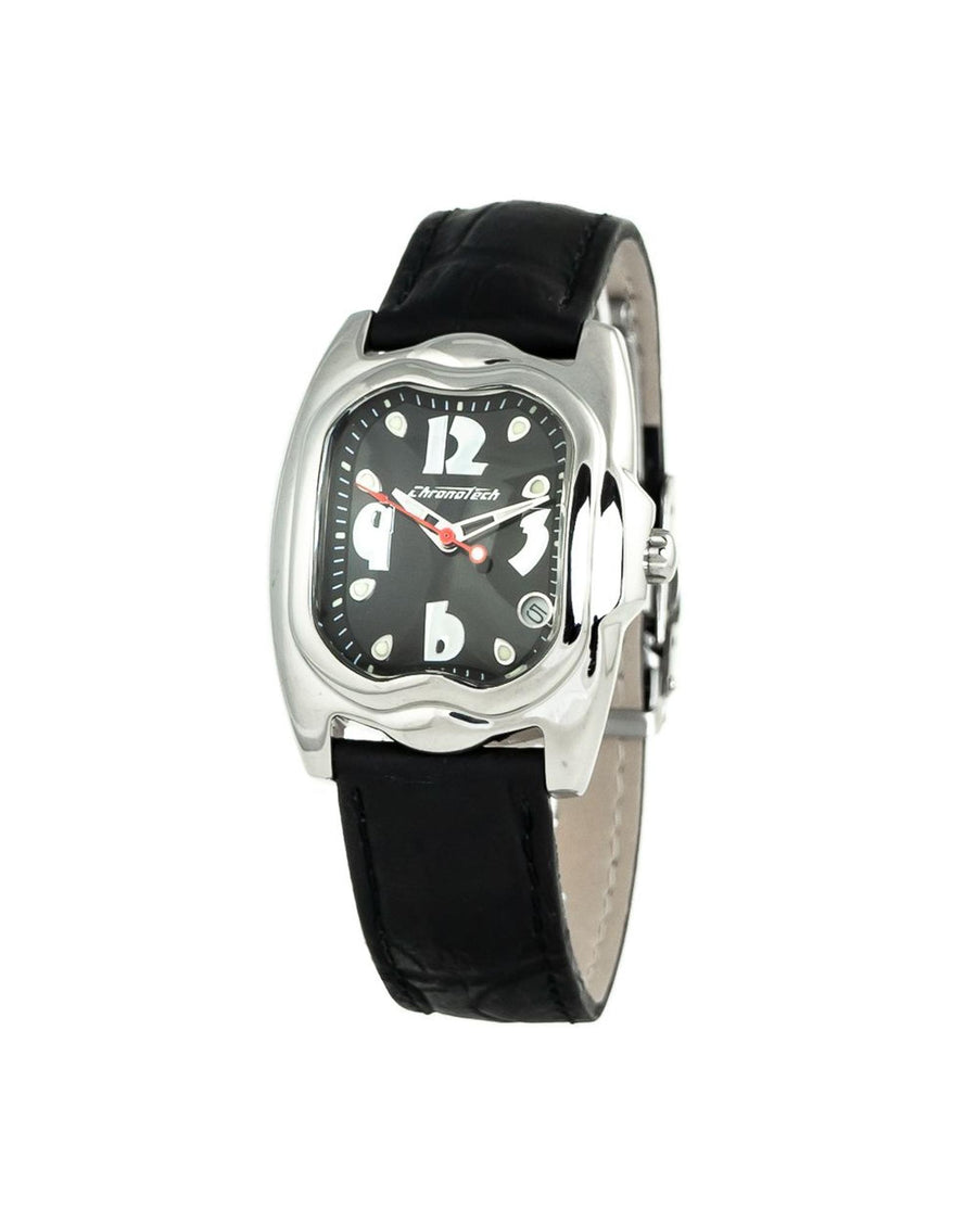 Chronotech Women's Black Leather Watch - One Size