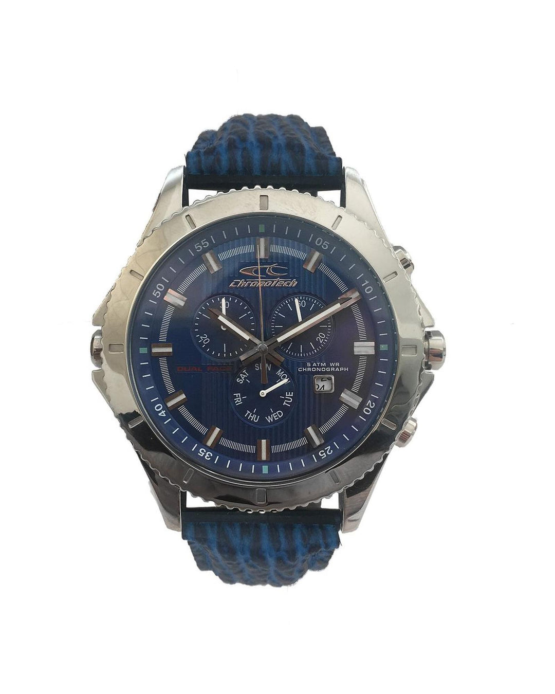 Chronotech Men's Blue Leather Watch - One Size