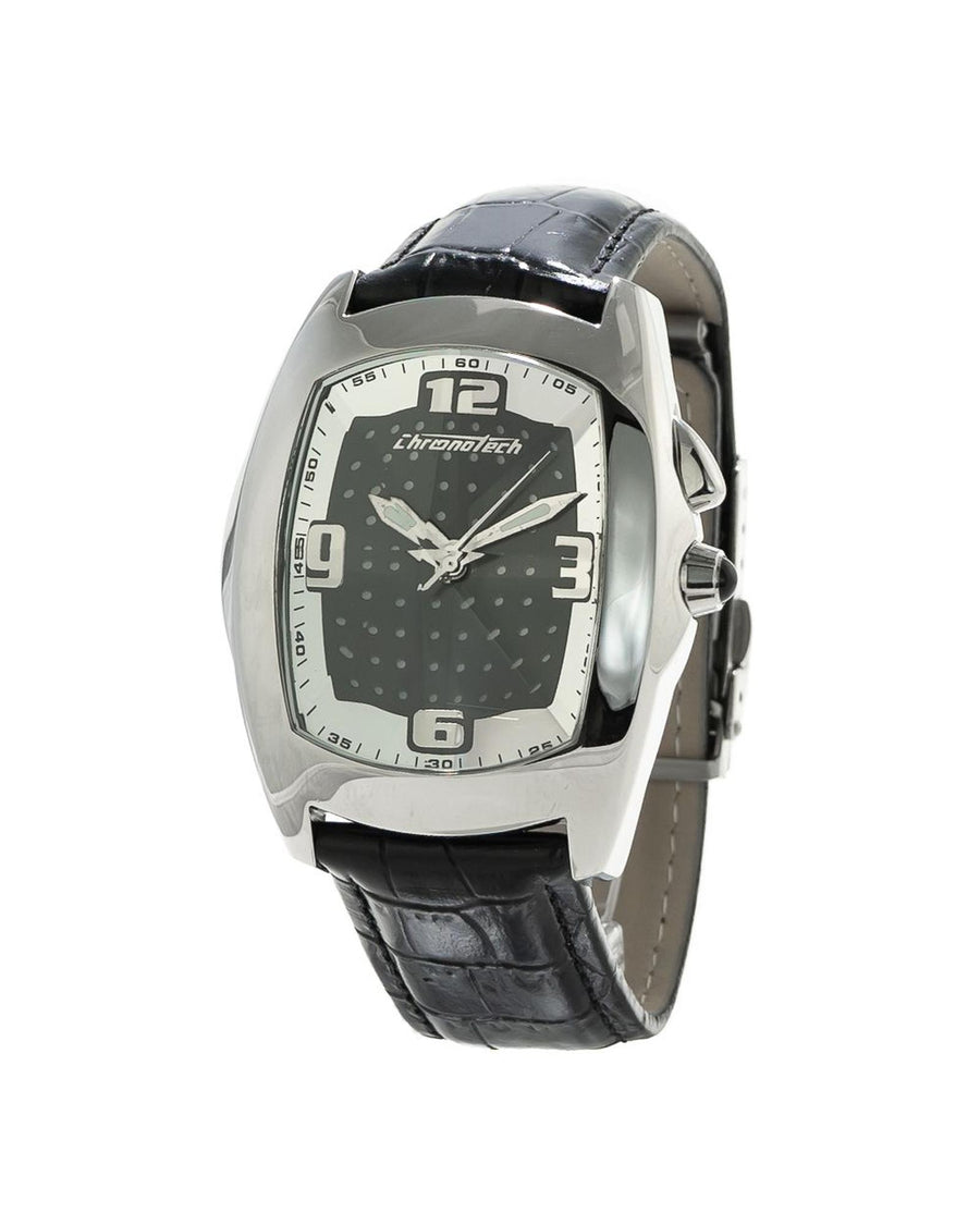 Chronotech Men's Black Leather Watch - One Size