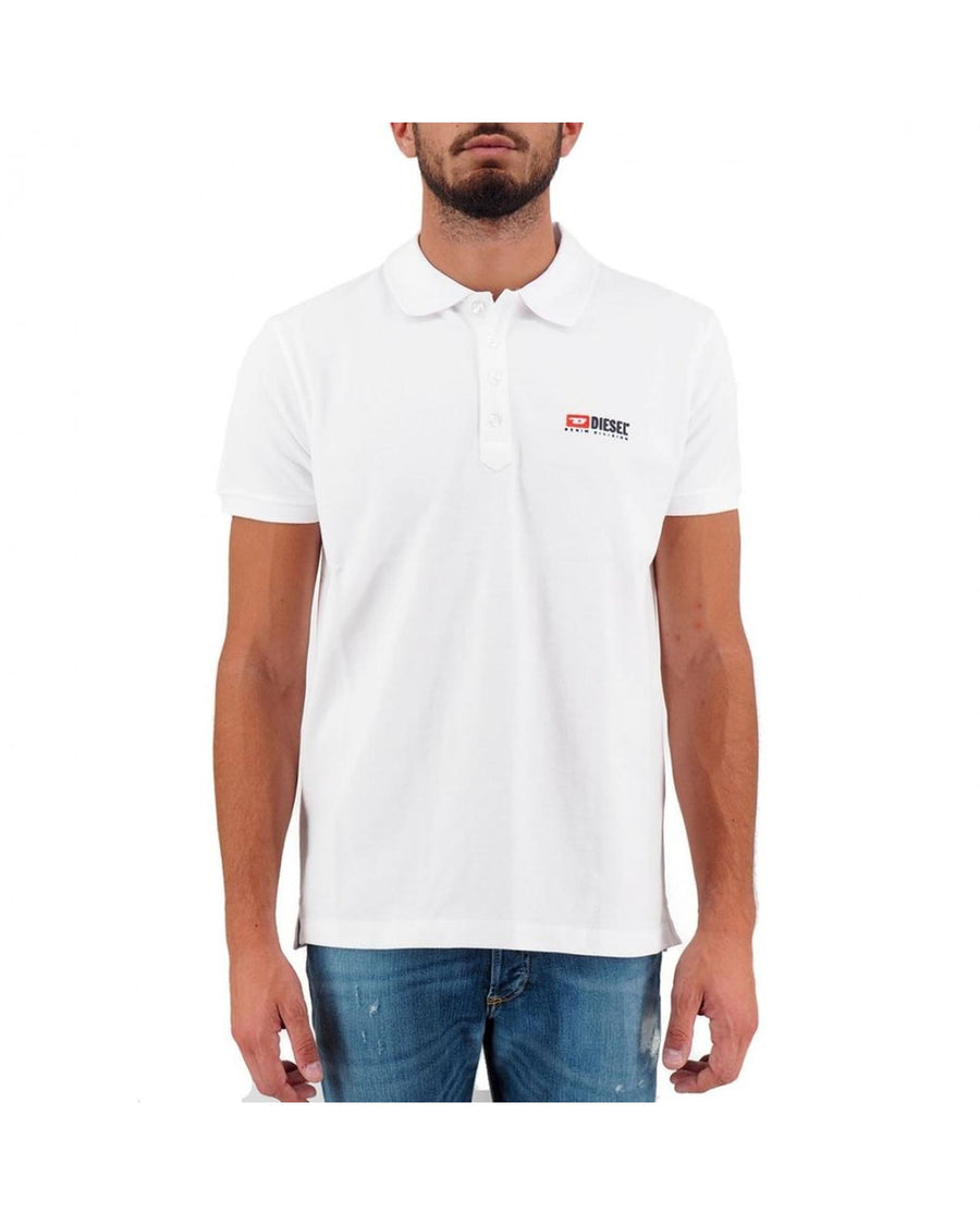 Diesel Men's White Cotton Polo Shirt - L