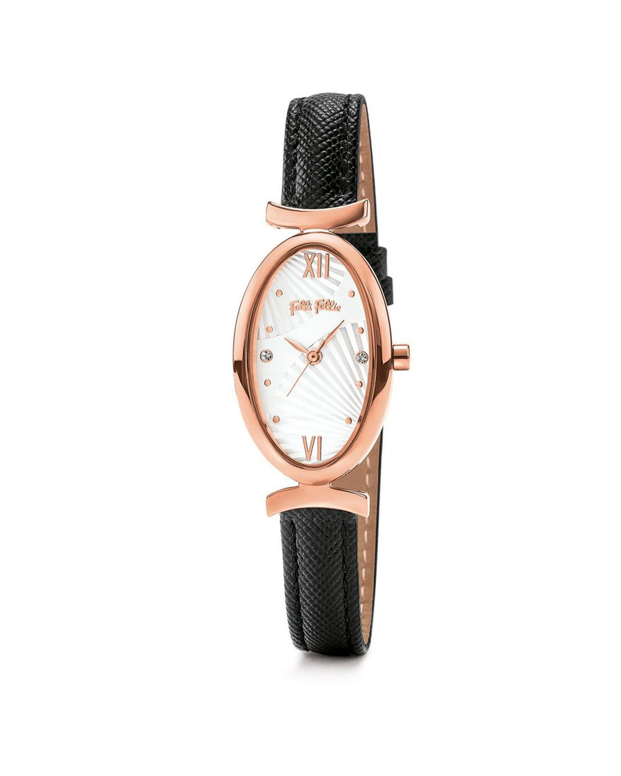 Folli Follie Women's Black Leather Watch - One Size