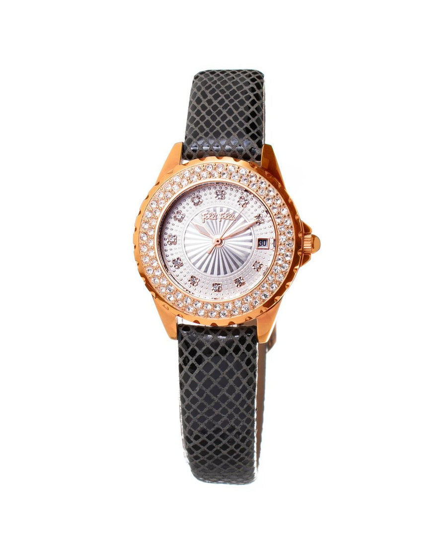 Folli Follie Women's Black Leather Watch - One Size