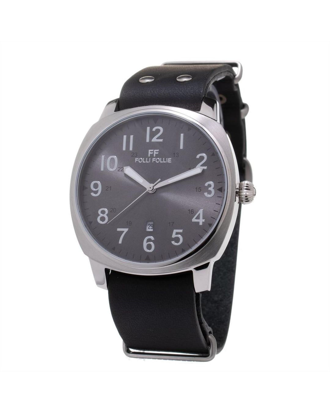 Folli Follie Men's Black Leather Watch - One Size