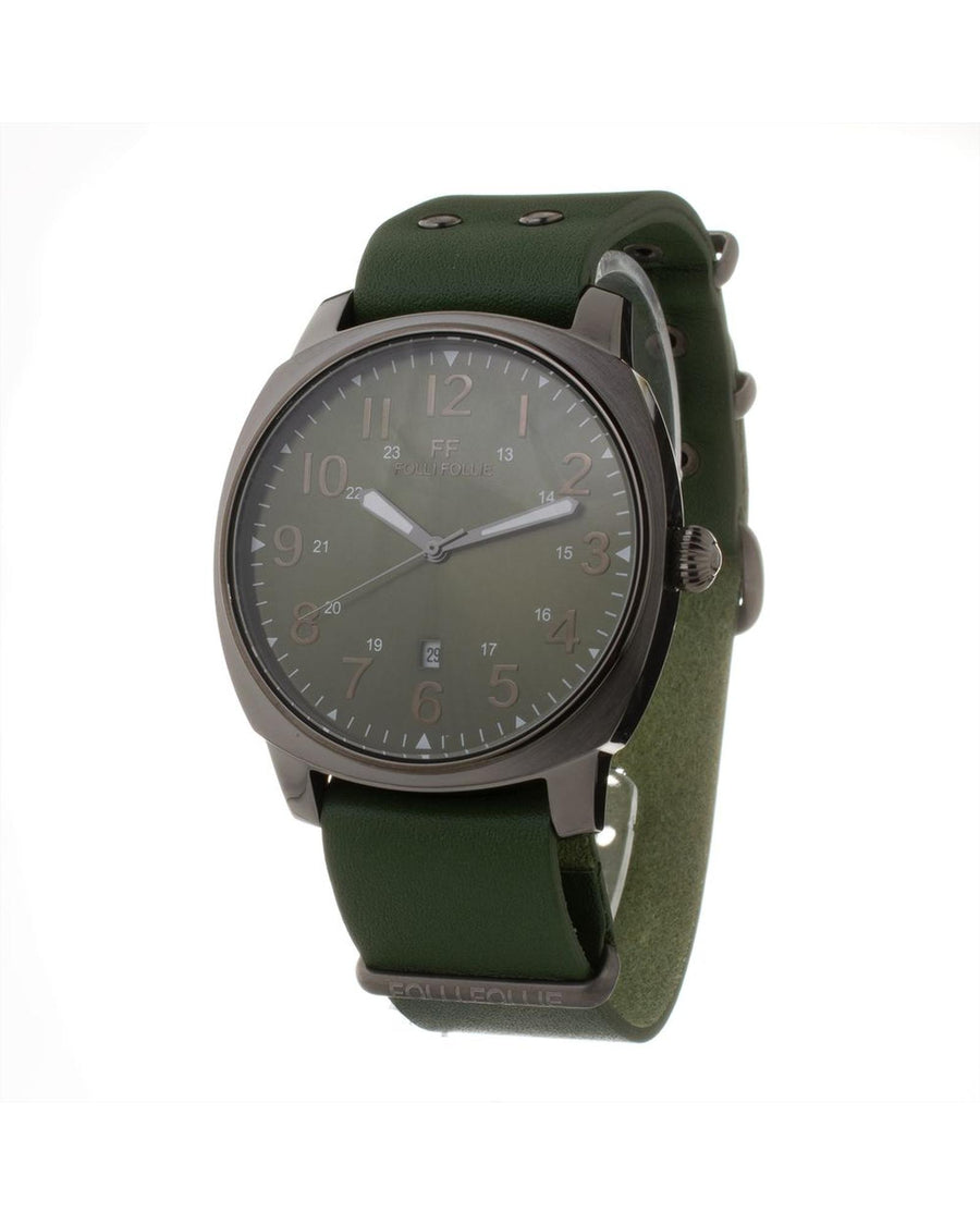 Folli Follie Men's Green Leather Watch - One Size