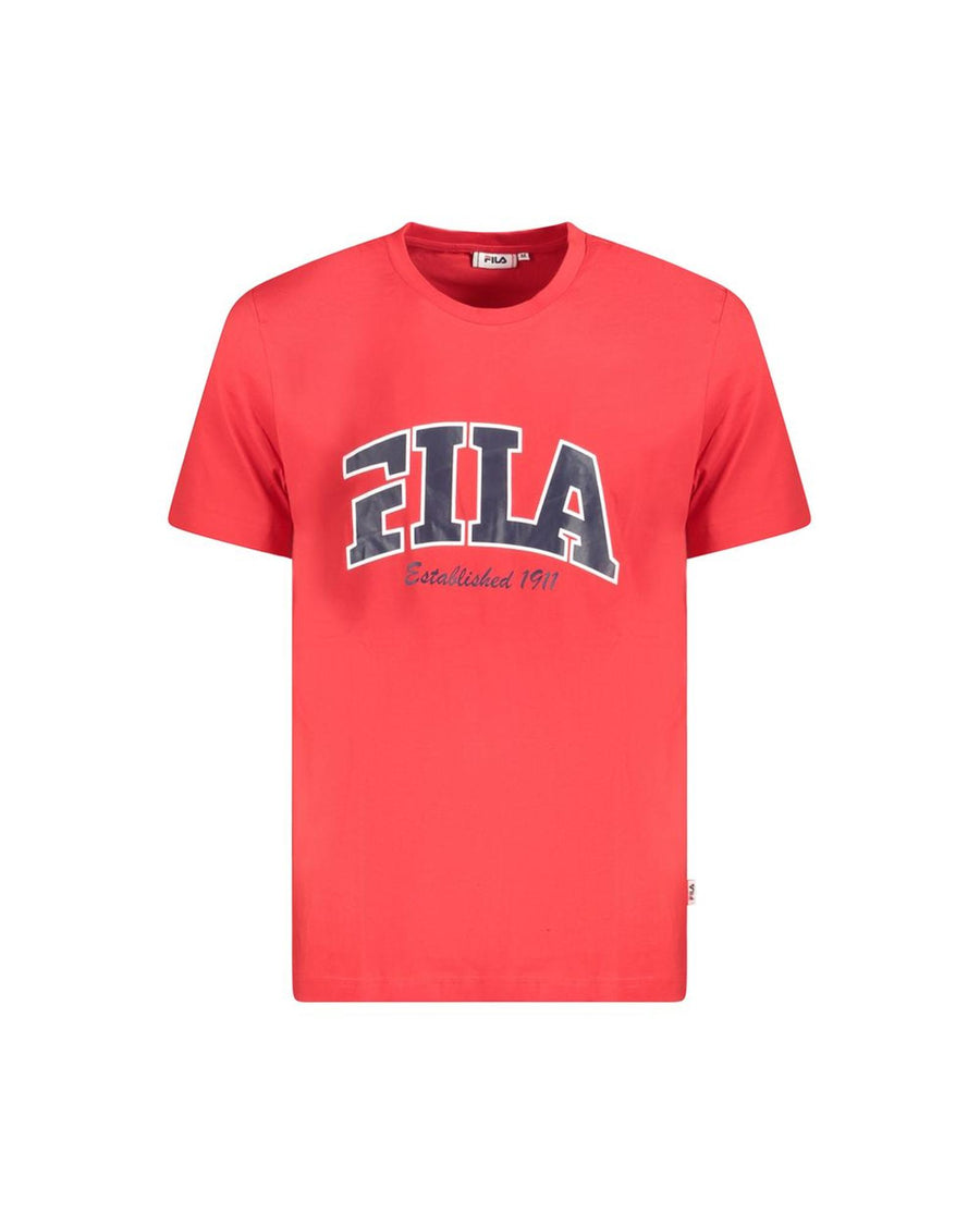 Fila Men's Red Cotton  T-Shirt - L