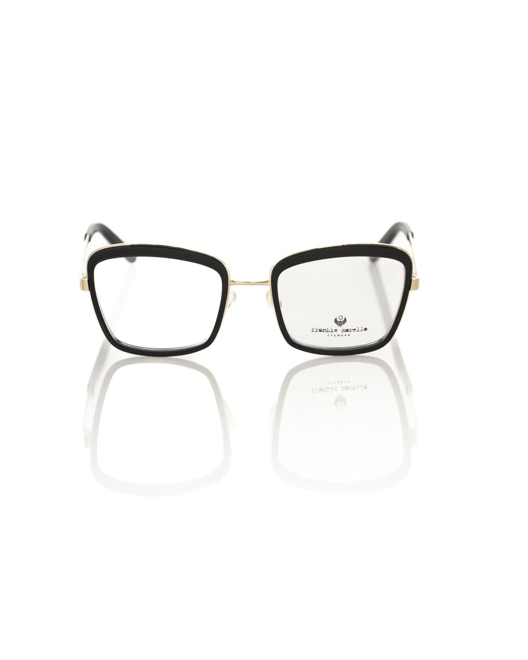 Frankie Morello Women's Sophisticated Square Black & Gold Eyeglasses - One Size