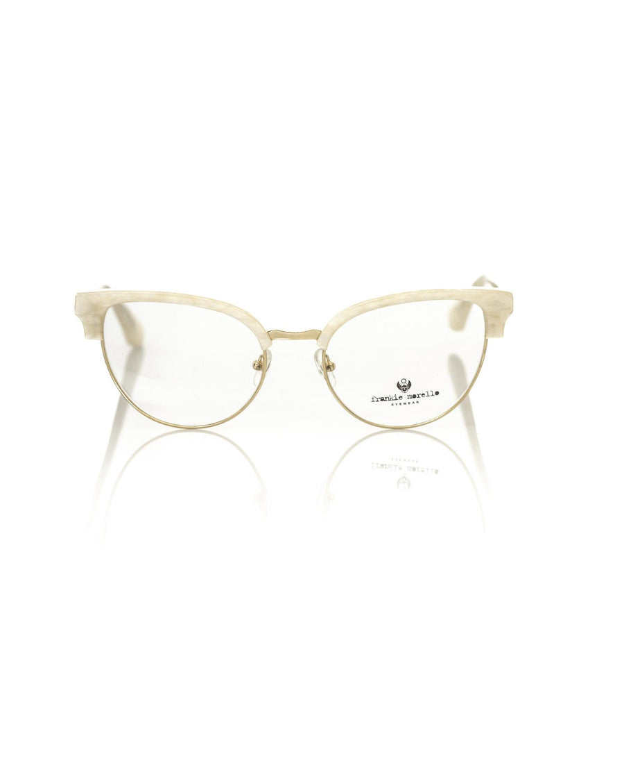 Frankie Morello Women's Elegant Mother Of Pearl Clubmaster Eyeglasses - One Size