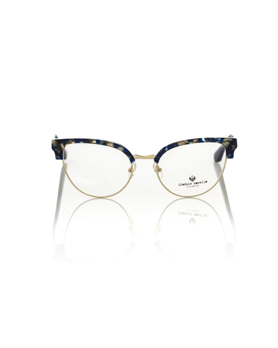 Frankie Morello Women's Blue Mother Of Pearl Clubmaster Eyeglasses - One Size
