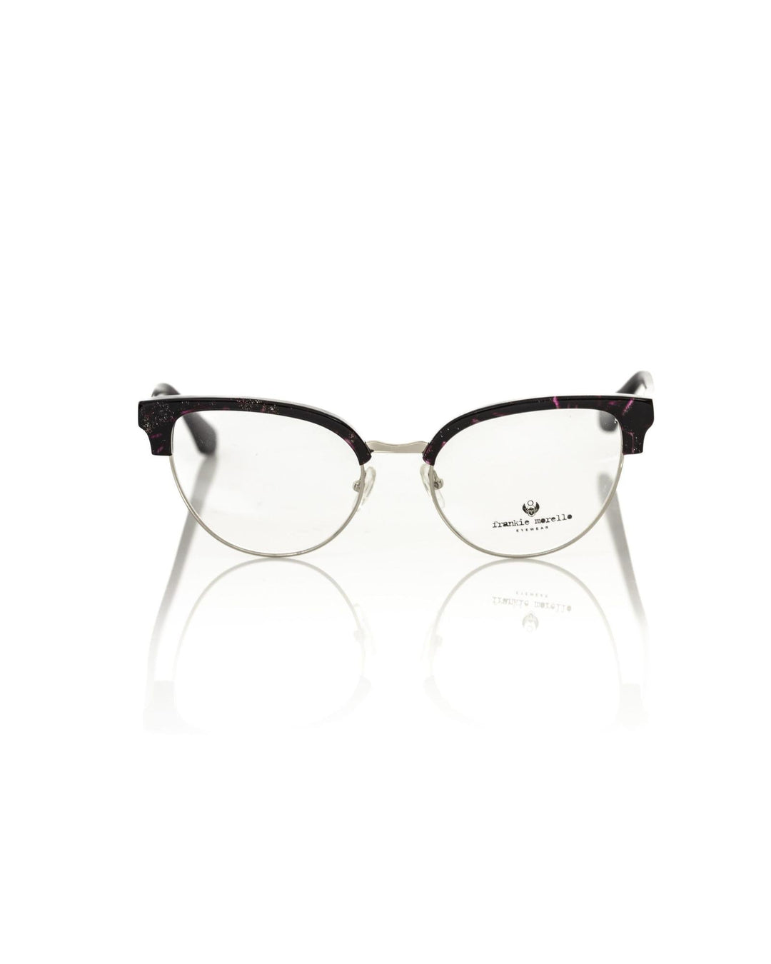 Frankie Morello Women's Glittering Bordeaux Clubmaster Eyeglasses - One Size