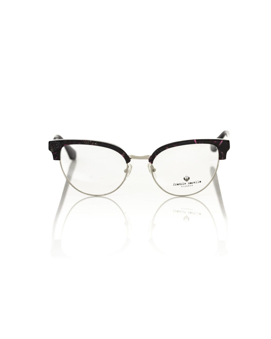 Frankie Morello Women's Glittering Bordeaux Clubmaster Eyeglasses - One Size