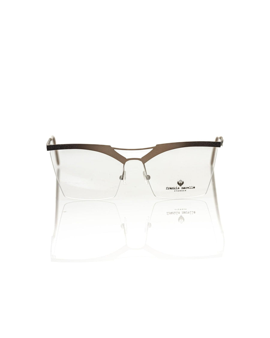 Frankie Morello Women's Glittering Gold Clubmaster Eyeglasses - One Size