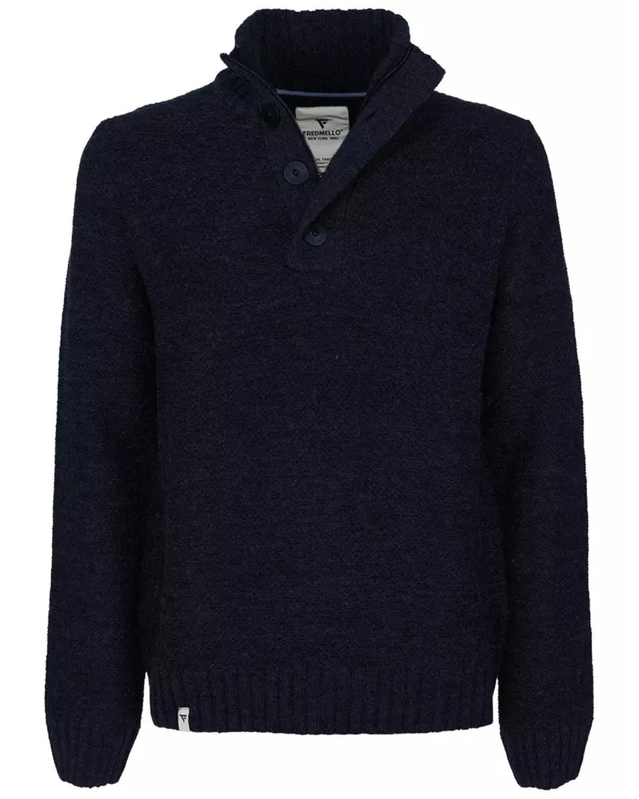 Acrylic Blend Sweater with Button Closure and Zip Up 2XL Men