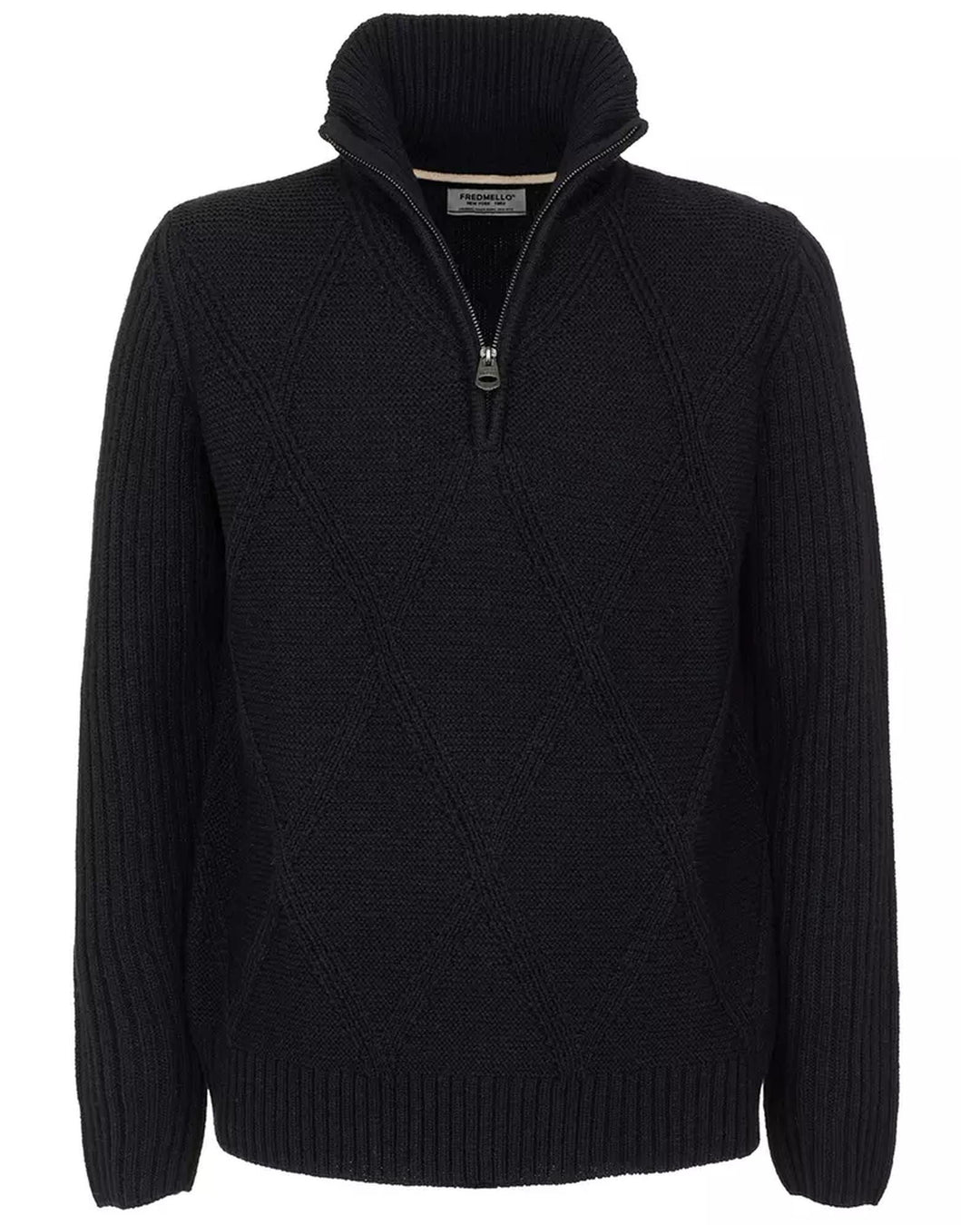 Fred Mello Diamond Embroidered Acrylic Blend Sweater L Men