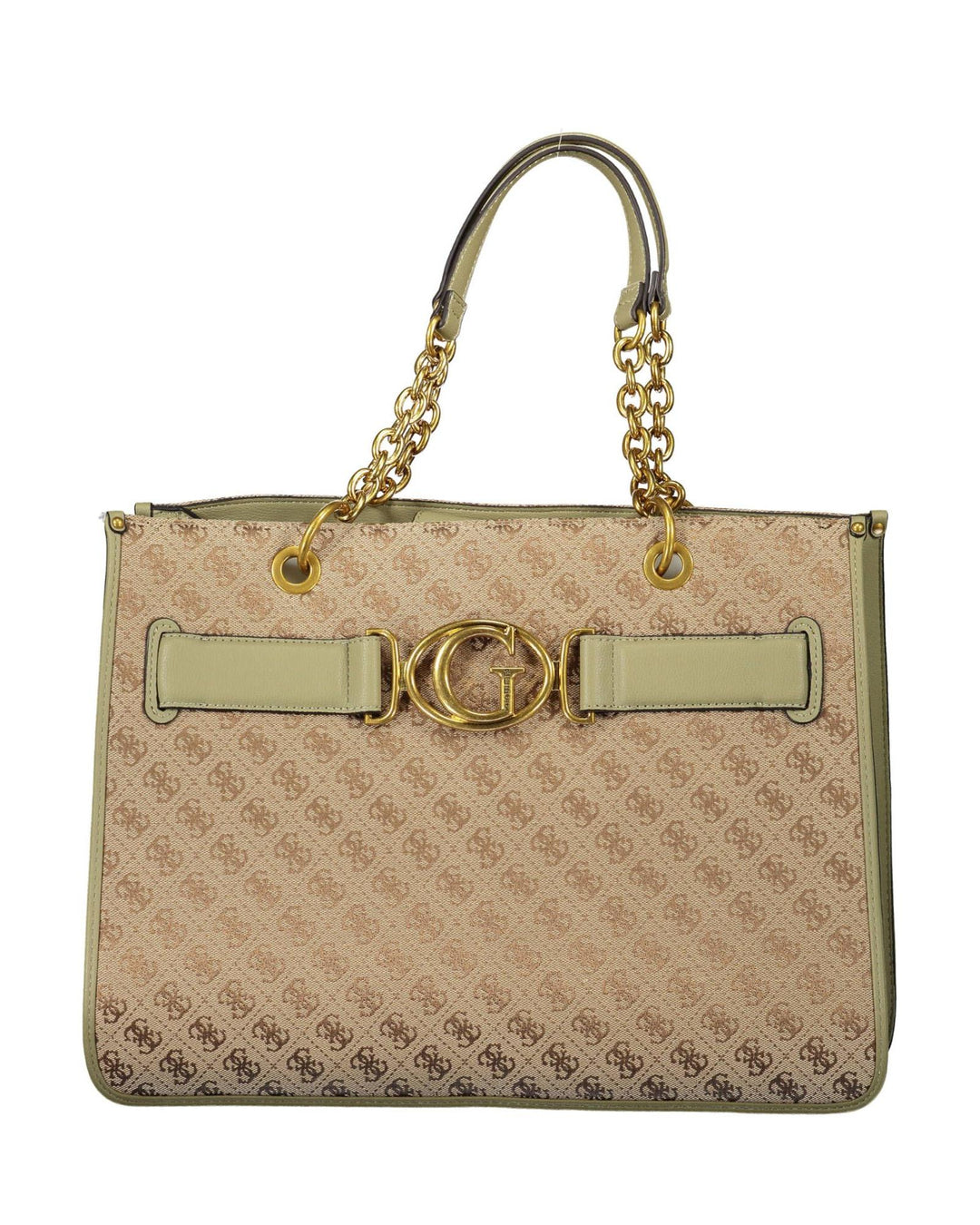 Guess Jeans Women's Elegant Green Polyester Handbag with Logo Detail - One Size